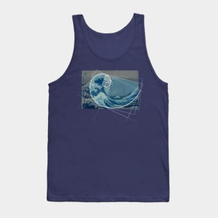 Hokusai Meets Fibonacci, Golden Ratio #2 Tank Top